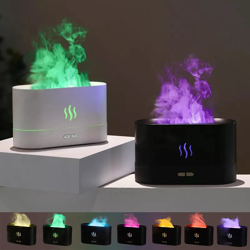 Flame Air Humidifier Usb Aroma Ultrasonic Diffuser Room Fragrance Mist Maker Essential Oil Difusors for Home Living Room Office