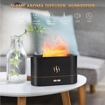 Flame Air Humidifier Usb Aroma Ultrasonic Diffuser Room Fragrance Mist Maker Essential Oil Difusors for Home Living Room Office