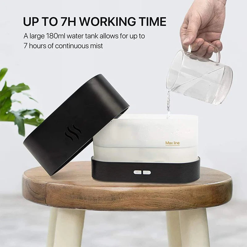 Flame Air Humidifier Usb Aroma Ultrasonic Diffuser Room Fragrance Mist Maker Essential Oil Difusors for Home Living Room Office