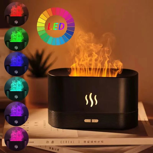 Flame Air Humidifier Usb Aroma Ultrasonic Diffuser Room Fragrance Mist Maker Essential Oil Difusors for Home Living Room Office